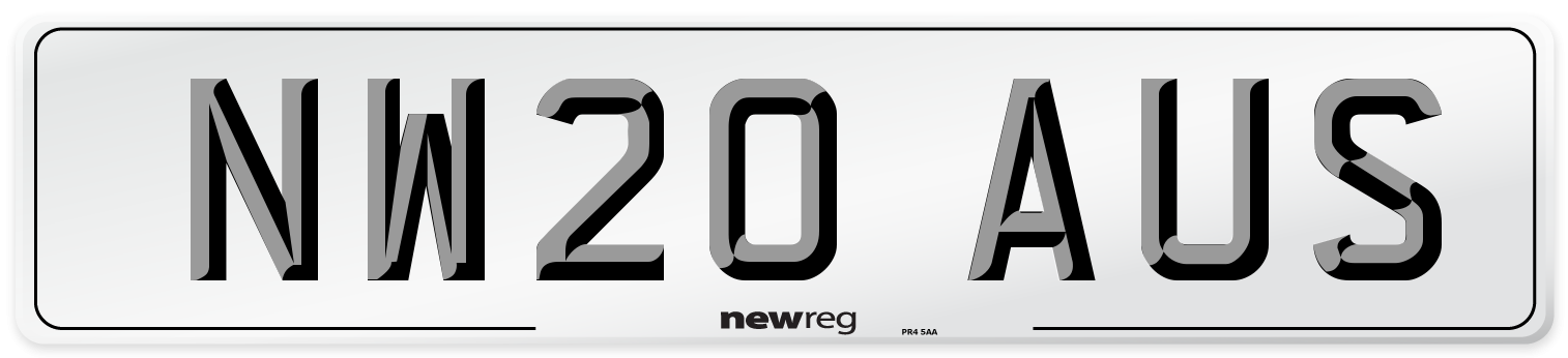 NW20 AUS Number Plate from New Reg